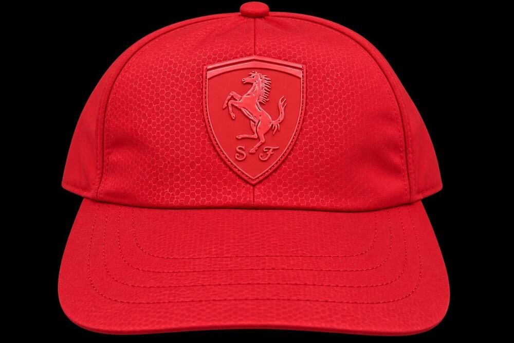 Official Puma Scuderia Ferrari F1 Tonal Shield Baseball Cap Rosso Corsa Red
